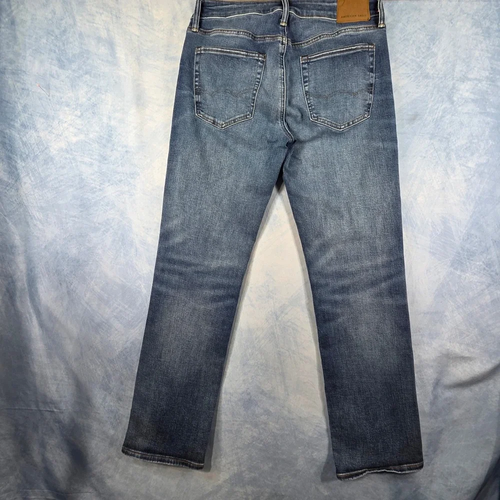American Eagle AirFlex+ Slim Straight Jeans Mens 31x34 Medium Wash Blue Denim